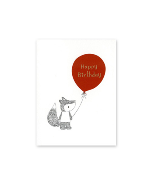 M Card - Fox with balloon